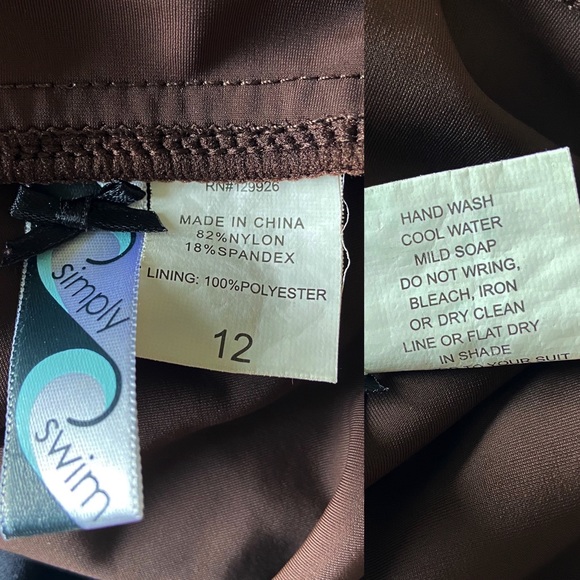 Simply Swim Brown Swim Coverup Halter Dress Size 12 - Picture 8 of 8